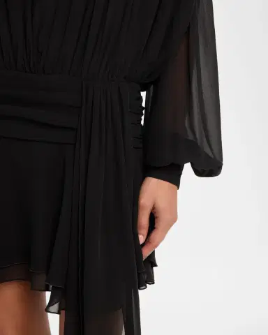 GIUSEPPE DI MORABITO Draped Drop-Waist Silk Mini Dress | Thumbnail 5