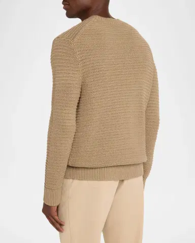 Vince Men's Cotton and Cashmere Crafted Texture Crewneck Sweater | Thumbnail 3
