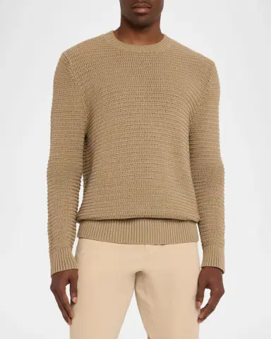 Vince Men's Cotton and Cashmere Crafted Texture Crewneck Sweater | Thumbnail 4