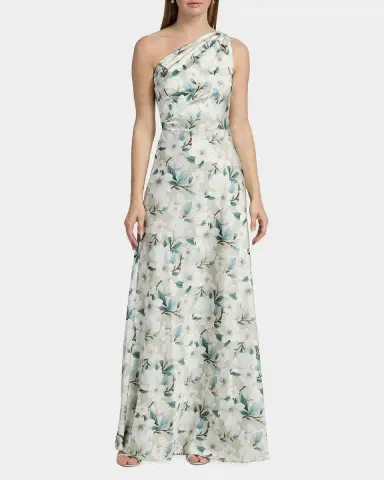 SACHIN & BABI Delphine One-Shoulder Floral Satin Crepe Gown | Thumbnail 4 SACHIN & BABI Delphine One-Shoulder Floral Satin Crepe Gown | Thumbnail 4