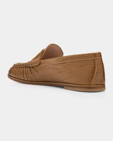 Stuart Weitzman Spencer Croc-Embossed Leather Penny Loafers | Thumbnail 4 Stuart Weitzman Spencer Croc-Embossed Leather Penny Loafers | Thumbnail 4