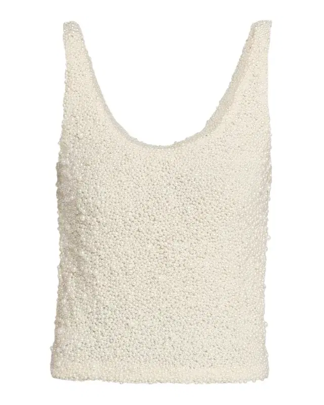 GIUSEPPE DI MORABITO Beaded Scoopneck Tank Top