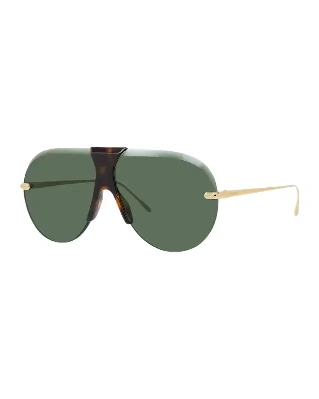 Loewe Men 's Safari Rimless Metal/Acetate Semi-Shield Sunglasses