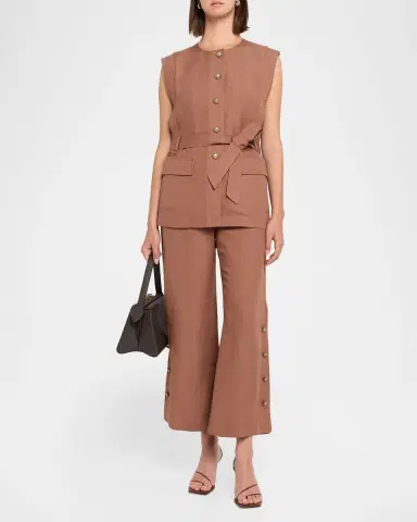 Kobi Halperin Beckett Belted Linen Vest | Thumbnail 2 Kobi Halperin Beckett Belted Linen Vest | Thumbnail 2