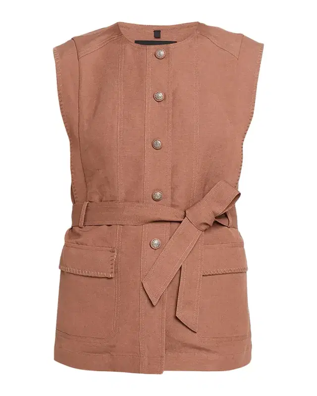 Kobi Halperin Beckett Belted Linen Vest