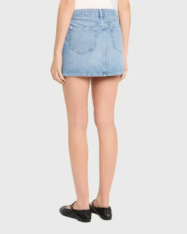 L'AGENCE Solene Jean Mini Skirt | Thumbnail 3 L'AGENCE Solene Jean Mini Skirt | Thumbnail 3