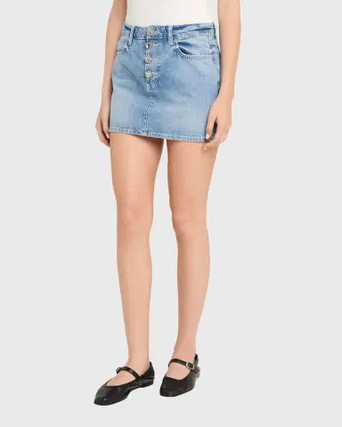 L'AGENCE Solene Jean Mini Skirt | Thumbnail 4 L'AGENCE Solene Jean Mini Skirt | Thumbnail 4
