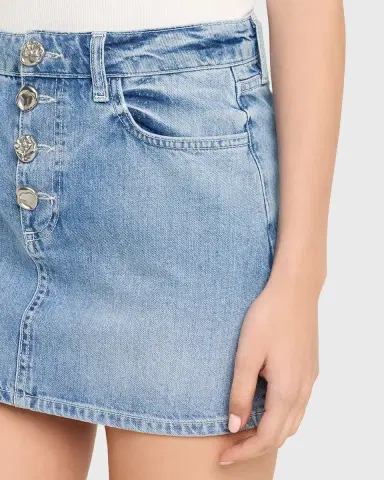 L'AGENCE Solene Jean Mini Skirt | Thumbnail 5 L'AGENCE Solene Jean Mini Skirt | Thumbnail 5