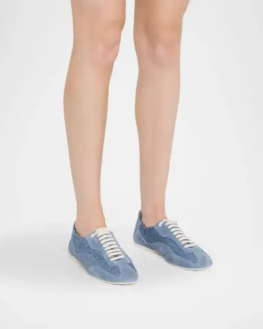 Simkhai Georgie Denim and Suede Low-Top Sneakers | Thumbnail 2 Simkhai Georgie Denim and Suede Low-Top Sneakers | Thumbnail 2