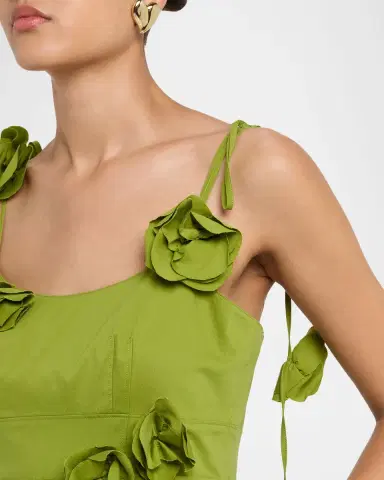Cinq a Sept Kael 3D Rosette Midi Dress | Thumbnail 5 Cinq a Sept Kael 3D Rosette Midi Dress | Thumbnail 5