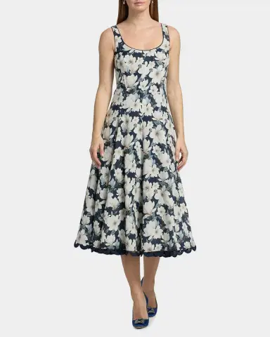 SACHIN & BABI Teresa Lace-Trim Floral Midi Dress | Thumbnail 2