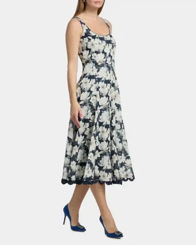 SACHIN & BABI Teresa Lace-Trim Floral Midi Dress | Thumbnail 4