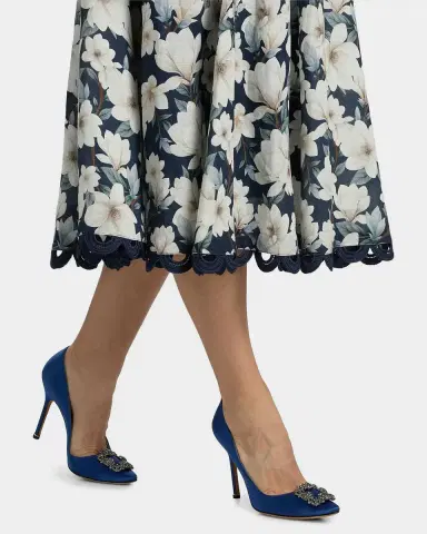 SACHIN & BABI Teresa Lace-Trim Floral Midi Dress | Thumbnail 5
