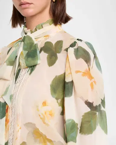 Ungaro Odessa Tie-Neck Floral Blouse | Thumbnail 5 Ungaro Odessa Tie-Neck Floral Blouse | Thumbnail 5