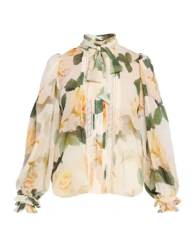 Ungaro Odessa Tie-Neck Floral Blouse | Thumbnail 1 Ungaro Odessa Tie-Neck Floral Blouse | Thumbnail 1