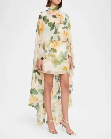 Ungaro Fiona Draped Floral-Print Mini Dress | Thumbnail 4 Ungaro Fiona Draped Floral-Print Mini Dress | Thumbnail 4