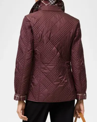 Burberry Fernleigh Check Quilted Slim Jacket | Thumbnail 2