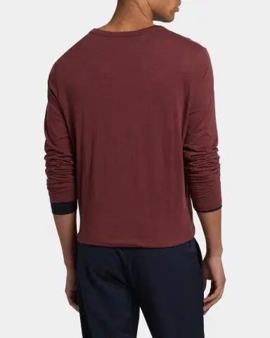 Vince Men's Fine Slub Cotton Double-Layer Crewneck T-Shirt | Thumbnail 3 Vince Men's Fine Slub Cotton Double-Layer Crewneck T-Shirt | Thumbnail 3