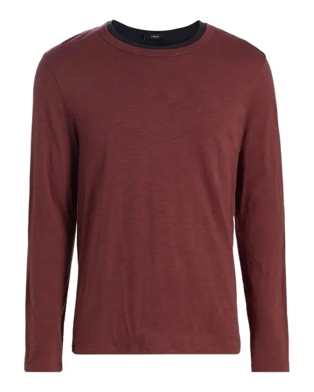 Vince Men 's Fine Slub Cotton Double-Layer Crewneck T-Shirt