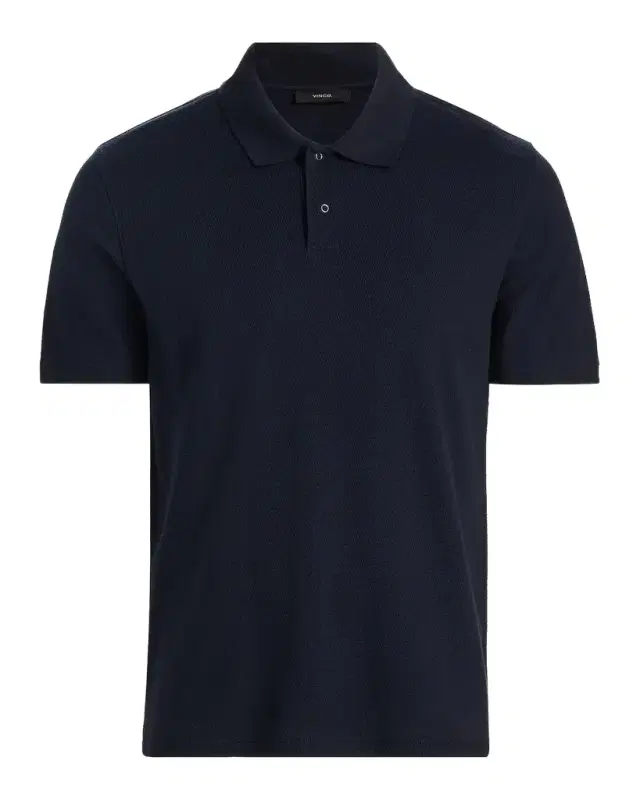 Vince Men 's Rib-Knit Cotton-Blend Polo Shirt