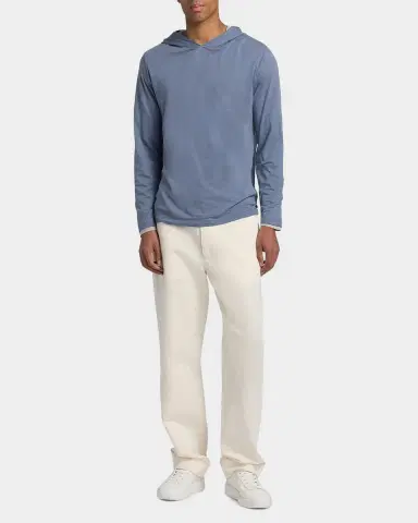 Vince Men's Fine Slub Double-Layer Cotton Hoodie | Thumbnail 2 Vince Men's Fine Slub Double-Layer Cotton Hoodie | Thumbnail 2