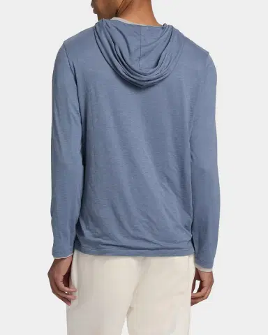 Vince Men's Fine Slub Double-Layer Cotton Hoodie | Thumbnail 3 Vince Men's Fine Slub Double-Layer Cotton Hoodie | Thumbnail 3