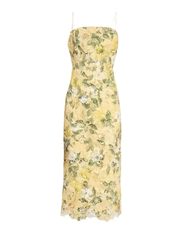 Ungaro Robin Embroidered Floral Lace Midi Dress