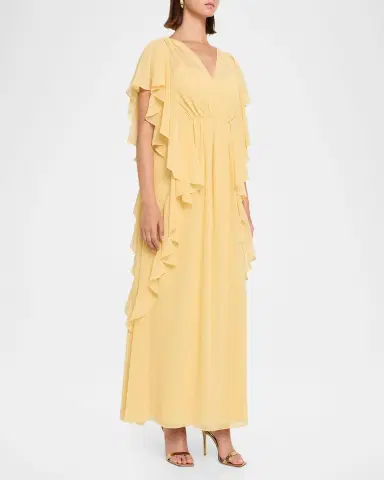Ungaro Saffron Draped Ruffle Maxi Dress | Thumbnail 4 Ungaro Saffron Draped Ruffle Maxi Dress | Thumbnail 4