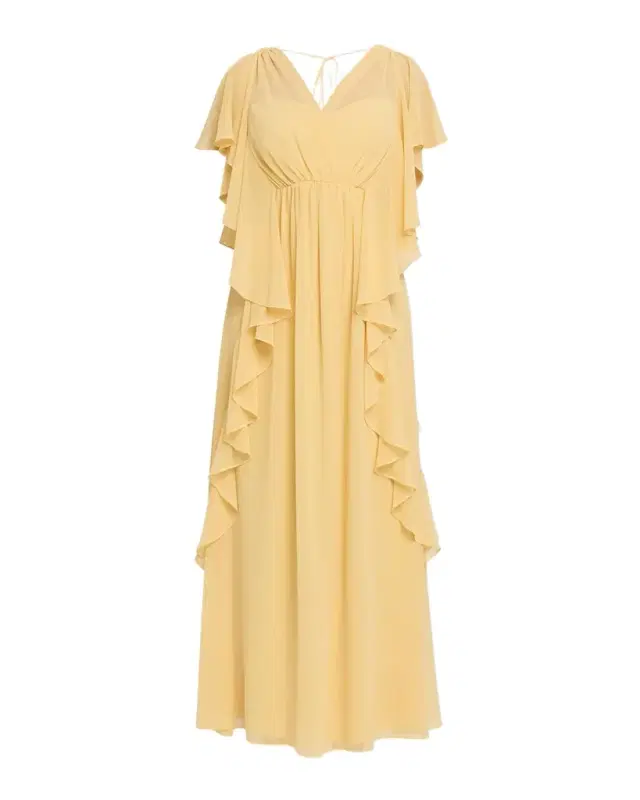 Ungaro Saffron Draped Ruffle Maxi Dress