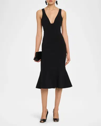 Prabal Gurung V-Neck Sleeveless Flounce Hem Dress | Thumbnail 2