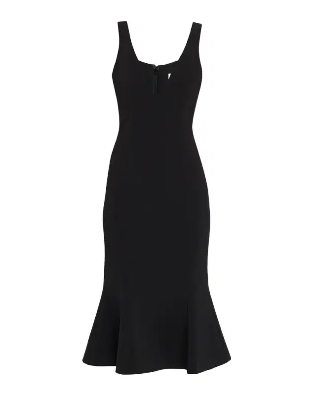 V-Neck Sleeveless Flounce Hem Dress
