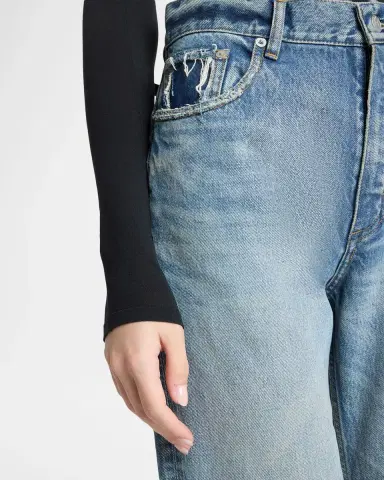 Alaïa High-Rise Straight-Leg Denim Pants | Thumbnail 4