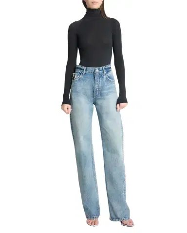 Alaïa High-Rise Straight-Leg Denim Pants | Thumbnail 1