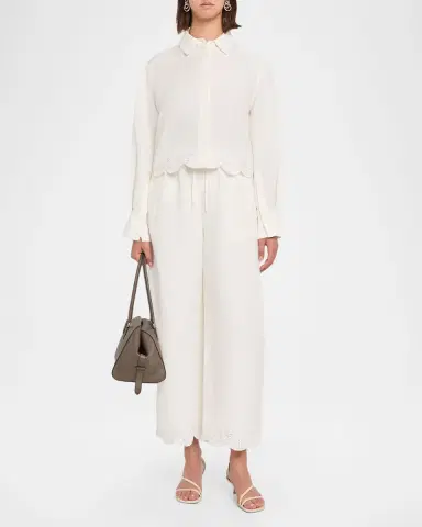 Simkhai Ames Embroidered Linen-Blend Shirt | Thumbnail 2 Simkhai Ames Embroidered Linen-Blend Shirt | Thumbnail 2