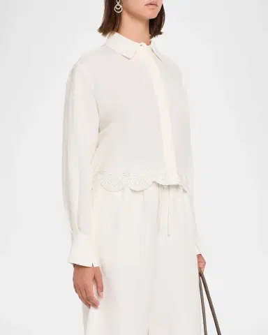 Simkhai Ames Embroidered Linen-Blend Shirt | Thumbnail 4 Simkhai Ames Embroidered Linen-Blend Shirt | Thumbnail 4