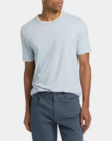 Vince Men's Fine Slub Double-Layer Crewneck T-Shirt | Thumbnail 4 Vince Men's Fine Slub Double-Layer Crewneck T-Shirt | Thumbnail 4