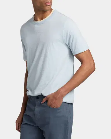 Vince Men's Fine Slub Double-Layer Crewneck T-Shirt | Thumbnail 7 Vince Men's Fine Slub Double-Layer Crewneck T-Shirt | Thumbnail 7