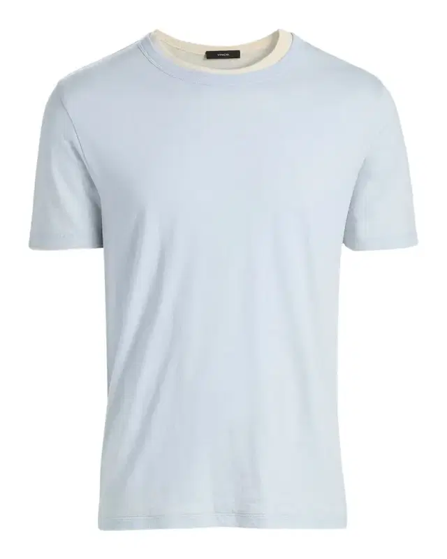Men 's Fine Slub Double-Layer Crewneck T-Shirt