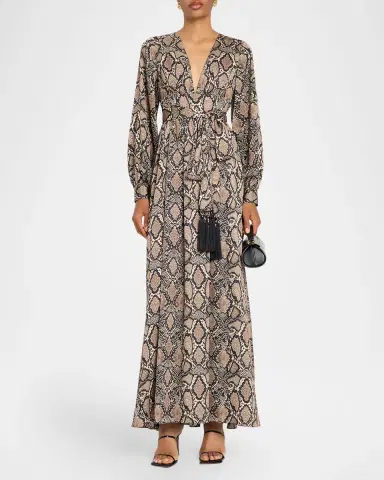 Ungaro Ava Snakeskin-Print Maxi Dress | Thumbnail 2