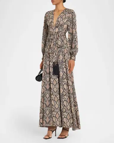 Ungaro Ava Snakeskin-Print Maxi Dress | Thumbnail 4