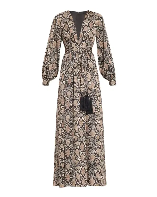 Ungaro Ava Snakeskin-Print Maxi Dress