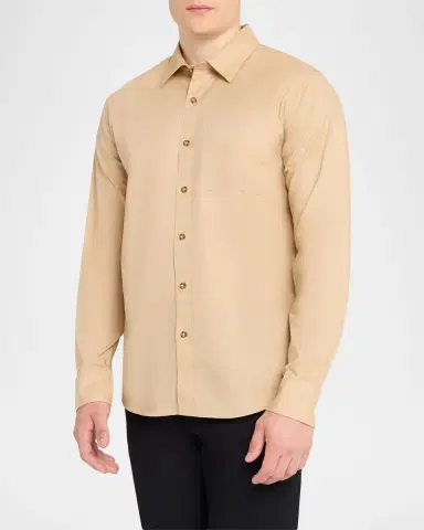 Vince Men's Poplin Separate Button-Placket Shirt | Thumbnail 4 Vince Men's Poplin Separate Button-Placket Shirt | Thumbnail 4