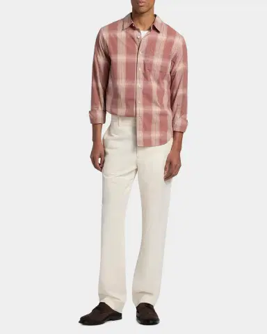 Vince Men's Townes Plaid Cotton Shirt | Thumbnail 2 Vince Men's Townes Plaid Cotton Shirt | Thumbnail 2