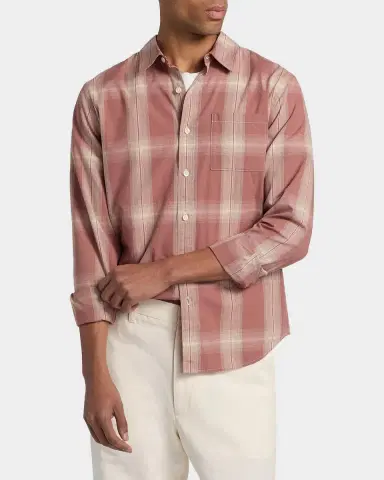 Vince Men's Townes Plaid Cotton Shirt | Thumbnail 4 Vince Men's Townes Plaid Cotton Shirt | Thumbnail 4
