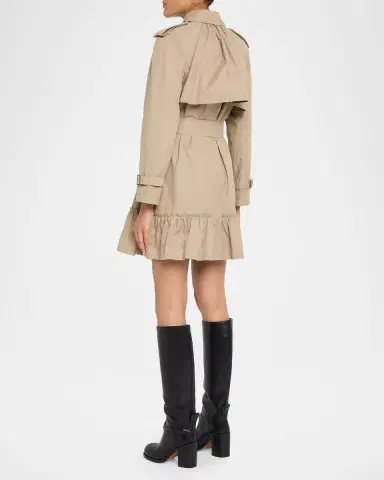 Burberry Ruffle Belted Short Trench Coat | Thumbnail 2 Burberry Ruffle Belted Short Trench Coat | Thumbnail 2