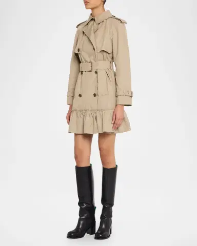 Burberry Ruffle Belted Short Trench Coat | Thumbnail 3 Burberry Ruffle Belted Short Trench Coat | Thumbnail 3