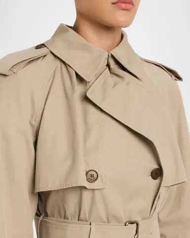 Burberry Ruffle Belted Short Trench Coat | Thumbnail 4 Burberry Ruffle Belted Short Trench Coat | Thumbnail 4