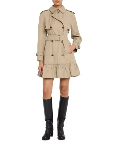 Burberry Ruffle Belted Short Trench Coat | Thumbnail 1 Burberry Ruffle Belted Short Trench Coat | Thumbnail 1