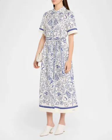 Simkhai Audria Belted Linen Midi Shirtdress | Thumbnail 4 Simkhai Audria Belted Linen Midi Shirtdress | Thumbnail 4