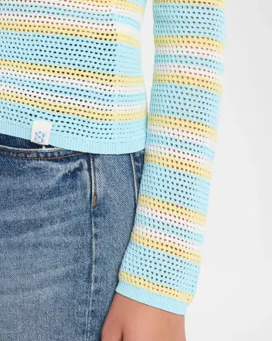 SIMKHAI Ruthie Striped Open-Knit Cardigan | Thumbnail 5 SIMKHAI Ruthie Striped Open-Knit Cardigan | Thumbnail 5